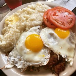 Corned Beef Hash with grits. So good!