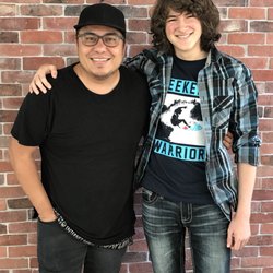 Student & amazing actor, Josiah Cerio, (Film: Paper Towns Television: The Middle) with Director of Artist Development, Christian Chavarria.