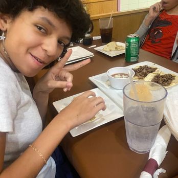 Las Cazuelas - My daughter eating her second order of beef tacos and my plate kind of clean up after my enchiladas with salsa verde - Mexican Near Me - Pembroke Pines, Florida Las Cazuelas - My daughter eating her second order of beef tacos and my plate kind of clean up after my enchiladas with salsa verde - Mexican Near Me - Pembroke Pines, Florida