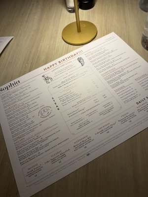 Menu photo 1 Sophia Steak - Chicago Chicago, IL Menu photo 1 Sophia Steak - Chicago Chicago, IL