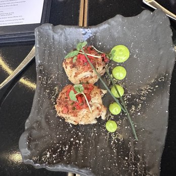 Spago - Crab cakes, delicious with a beautiful presentation - New American Near Me - Las Vegas, Nevada