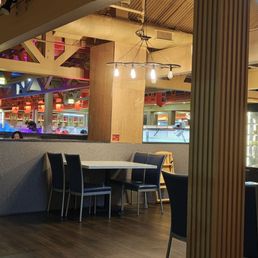 The inside of the restaurant.