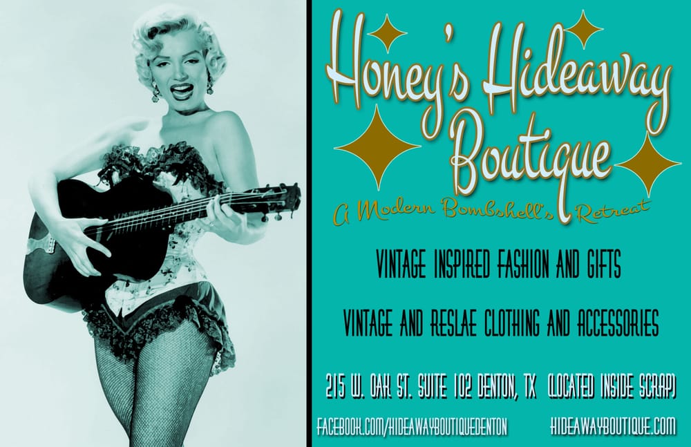 HONEY’S HIDEAWAY BOUTIQUE 215 W Oak St, Denton, Texas Used, Vintage