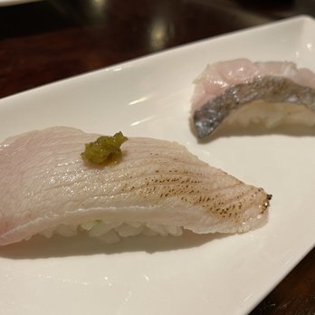 Sushi Shunka - Seared yellowtail belly (left) - Sushi Bars Near Me - Costa Mesa, California Sushi Shunka - Seared yellowtail belly (left) - Sushi Bars Near Me - Costa Mesa, California