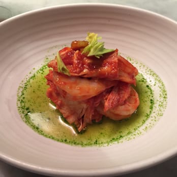 Joule - Shrimp cocktail 2.0 with Chinese celery pork belly ginger beer. - Korean Near Me - Seattle, Washington