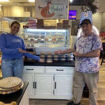 Ambrosia Kafeneio - Desserts - sweet cashier and Mike Brewer the owner - Greek Near Me - Boone, North Carolina Ambrosia Kafeneio - Desserts - sweet cashier and Mike Brewer the owner - Greek Near Me - Boone, North Carolina