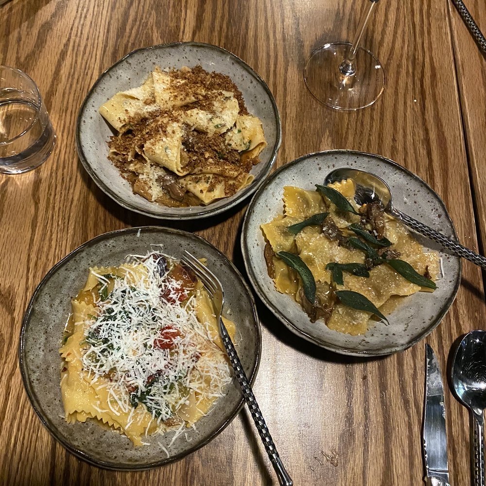 Carrello - Pappardelle with oxtail ragu, tagliatelle with tomatoes, agnolotti with lamb - Italian Near Me - Seattle, Washington Carrello - Pappardelle with oxtail ragu, tagliatelle with tomatoes, agnolotti with lamb - Italian Near Me - Seattle, Washington