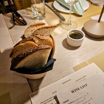 Nostos - Free bread with olive oil and a touch of balsamic - Greek Near Me - New York, New York
