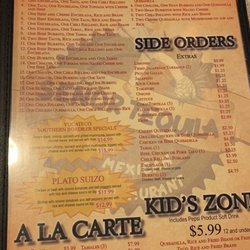 Senor Tequila - Menu