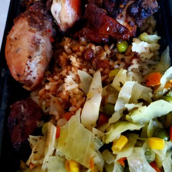 Jerk House - Medium size = two (2) meals for me. Dry overcooked Jerk Chicken w sides - 10/14/2025 - Caribbean Near Me - New York, New York Jerk House - Medium size = two (2) meals for me. Dry overcooked Jerk Chicken w sides - 10/14/2025 - Caribbean Near Me - New York, New York