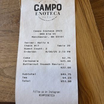 Campo Enoteca - Italian Near Me - Manchester, New Hampshire