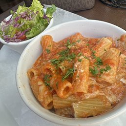 House Salad with Rigatoni and Ricotta