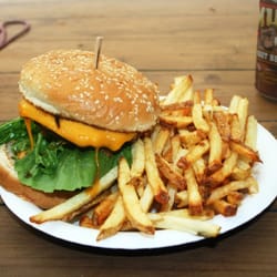 Whitney Portal Hostel - Burger and fries.