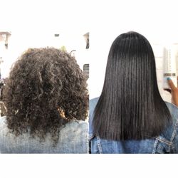 Keratin treatment before & after