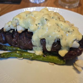 BOA Steakhouse - 16 oz NY strip Oscar style - Steakhouses Near Me - Austin, Texas