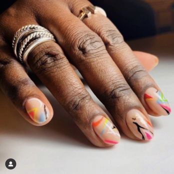 The Best Nails Chicago - Gel Strengthening Overlay over natural nails with hand painted nail art by Zhanara - Nail Technicians Near Me - Chicago, Illinois The Best Nails Chicago - Gel Strengthening Overlay over natural nails with hand painted nail art by Zhanara - Nail Technicians Near Me - Chicago, Illinois