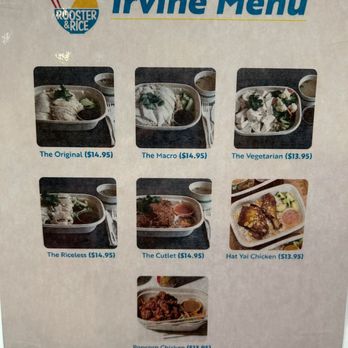 Rooster & Rice - Menu - Thai Near Me - Irvine, California