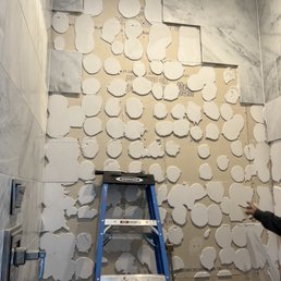 All of our showers were tiled like this! The tiles were popping off walls! All of our showers were tiled like this! The tiles were popping off walls!