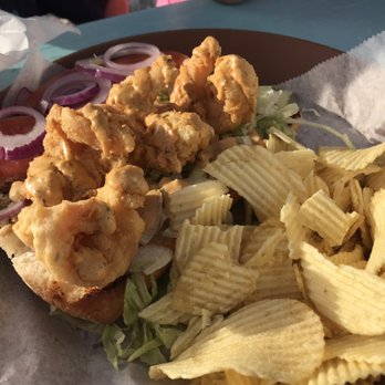 Tide Tables - Shrimp po boy with chips - HUGE! - Seafood Near Me - Cortez, Florida Tide Tables - Shrimp po boy with chips - HUGE! - Seafood Near Me - Cortez, Florida