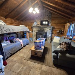 South Fork Mountain Lodge and Outfitters - Antelope cabin with bunk beds and couch,  fire place was a bit sketchy, didn't use.
