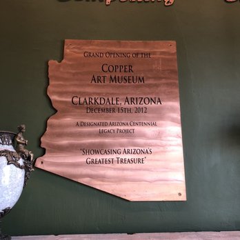 Copper Art Museum - Interior dedication sign - Art Museums Near Me - Clarkdale, Arizona Copper Art Museum - Interior dedication sign - Art Museums Near Me - Clarkdale, Arizona