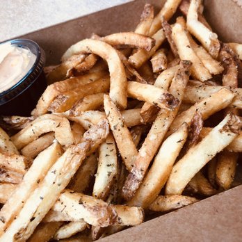 The Fat Greek - Side of hand cut rosemary dusted fries ...excellent!! - Mediterranean Near Me - Haverhill, Massachusetts The Fat Greek - Side of hand cut rosemary dusted fries ...excellent!! - Mediterranean Near Me - Haverhill, Massachusetts