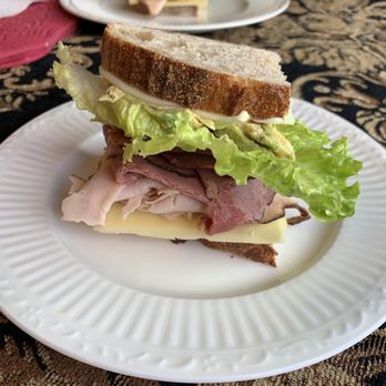 Sarahs Kitchen - Roast beef, turkey and bacon sandwich with Mayo, mustard, Swiss and pepper jack cheese. The TristinRachael Sandwich - American Near Me - Simi Valley, California Sarahs Kitchen - Roast beef, turkey and bacon sandwich with Mayo, mustard, Swiss and pepper jack cheese. The TristinRachael Sandwich - American Near Me - Simi Valley, California