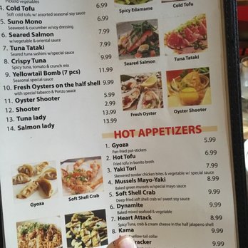 Aka Sushi and Ramen - Front of menu. - Sushi Bars Near Me - Hermosa Beach, California