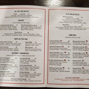 Dada Spa Salon & Cafe - Menu 2/2. 9/25/21. - Day Spas Near Me - Honolulu, Hawaii