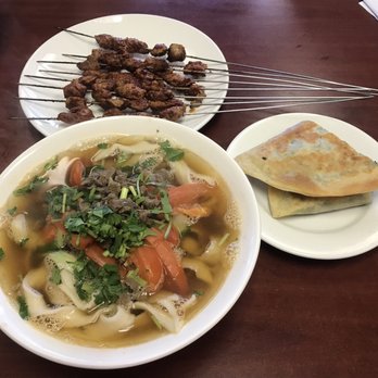 Chen's Noodle House - Leek Pie (A8), Lamb skewers (A9), Lamb Noodle soup (N12) - Chinese Near Me - Austin, Texas