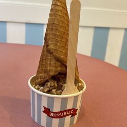Republic Ice Cream - Butter pecan and waffle cone