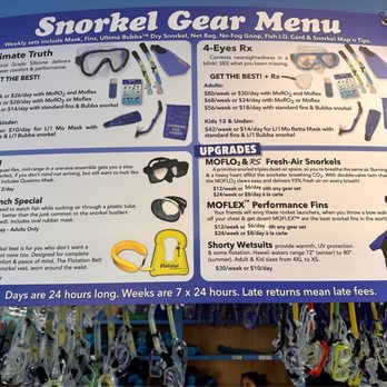Snorkel Bob's Kahana - Gear rental menus - Snorkeling Near Me - Lahaina, Hawaii