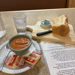 The tomato bisque (soup of the day; I got a cup since not too hungry) and their bread loaf (wish I could have taken a loaf home!!!) The tomato bisque (soup of the day; I got a cup since not too hungry) and their bread loaf (wish I could have taken a loaf home!!!)