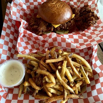 Lucy's - Buffalo Blue Fried Chicken Sandwich - American Near Me - Chicago, Illinois Lucy's - Buffalo Blue Fried Chicken Sandwich - American Near Me - Chicago, Illinois