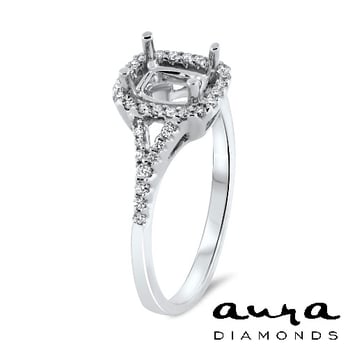 Aura Diamonds - Halo Engagement Ring with Split Shank from Aura Diamonds - Jewelry Near Me - Dallas, Texas