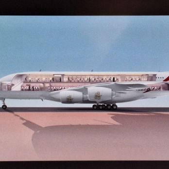 Emirates - The graphics on the monitor were interesting and detailed, as is this sectional view of their A380 - Airlines Near Me - Jamaica, New York