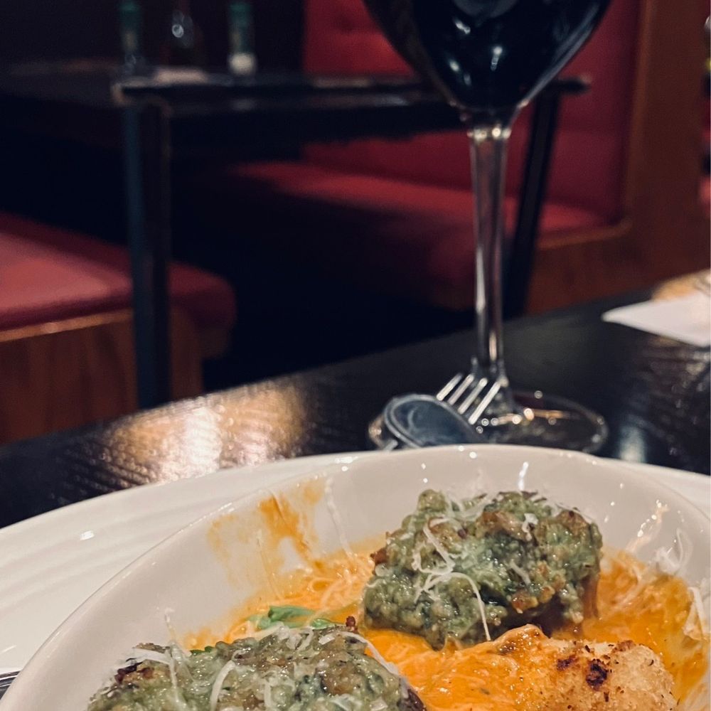 Carrabba's Italian Grill - Four Four-Cheese & Sausage Stuffed Mushrooms with shrimp - Italian Near Me - Greenfield, Wisconsin