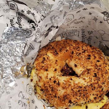 Buffalo & Bergen - Capitol Hill - Egg, bacon, pepper jack cheese on an everything bagel - Cocktail Bars Near Me - Washington, DC, District of Columbia Buffalo & Bergen - Capitol Hill - Egg, bacon, pepper jack cheese on an everything bagel - Cocktail Bars Near Me - Washington, DC, District of Columbia