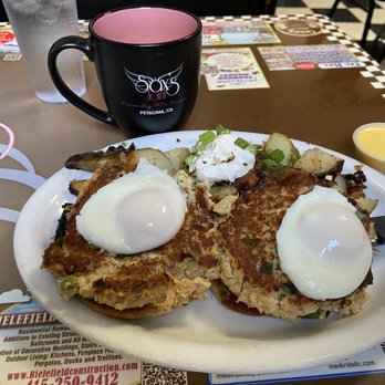 Sax's Joint - The crab cakes benedict! I had the other half for dinner! - Breakfast & Brunch Near Me - Petaluma, California Sax's Joint - The crab cakes benedict! I had the other half for dinner! - Breakfast & Brunch Near Me - Petaluma, California