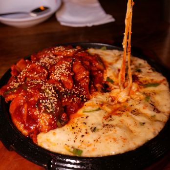 Hanshin Pocha - Pork Mozzarella Cheese Fondue - Korean Near Me - Oakland, California Hanshin Pocha - Pork Mozzarella Cheese Fondue - Korean Near Me - Oakland, California