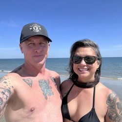At the beach.