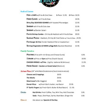 Briny Bay Cafe - Spring Menu - Seafood Near Me - Five Islands, Nova Scotia Briny Bay Cafe - Spring Menu - Seafood Near Me - Five Islands, Nova Scotia