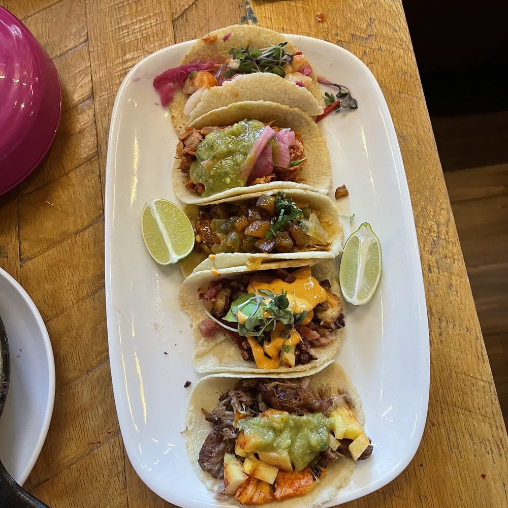 Rosa Mexicano - Tacos de Tinga de Pollo Tacos de Pollo Pibil Tacos de Camarones - Mexican Near Me - Boston, Massachusetts Rosa Mexicano - Tacos de Tinga de Pollo Tacos de Pollo Pibil Tacos de Camarones - Mexican Near Me - Boston, Massachusetts