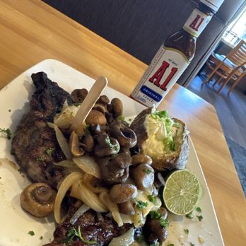 Sizzler - Ribeye steak with add on sautéed mushrooms and grilled onions ! - Steakhouses Near Me - Montebello, California Sizzler - Ribeye steak with add on sautéed mushrooms and grilled onions ! - Steakhouses Near Me - Montebello, California