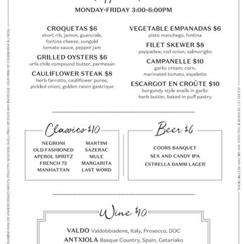 HIDE+SEEK - Happy hour menu - New American Near Me - Chicago, Illinois