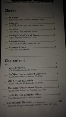 Menu photo 8 Bar Virgile Durham, NC