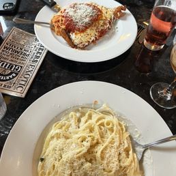 Fettuccine alfredo and chicken parmesan Fettuccine alfredo and chicken parmesan