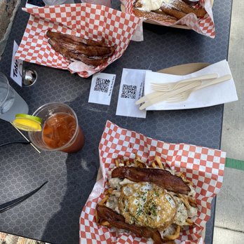 Beard & Belly - Breakfast poutine, Bloody Mary, French toast, side of bacon - Bakeries Near Me - Chicago, Illinois
