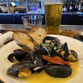 The Table - Mussels & Toast: white wine I garlic I shallots I calabrian chili $18 - New American Near Me - San Jose, California The Table - Mussels & Toast: white wine I garlic I shallots I calabrian chili $18 - New American Near Me - San Jose, California