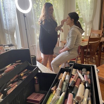 Aimee Kay & Co - Aimee helping one of my bridesmaids look absolutely gorgeous on my wedding day. - Makeup Artists Near Me